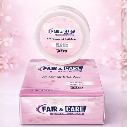 Fair & Care Whitening & Anti-Acne Cream | Get White, Clear & Glowing Skin in 7 Days | Brightening, Oil Control & Acne Care Face Cream