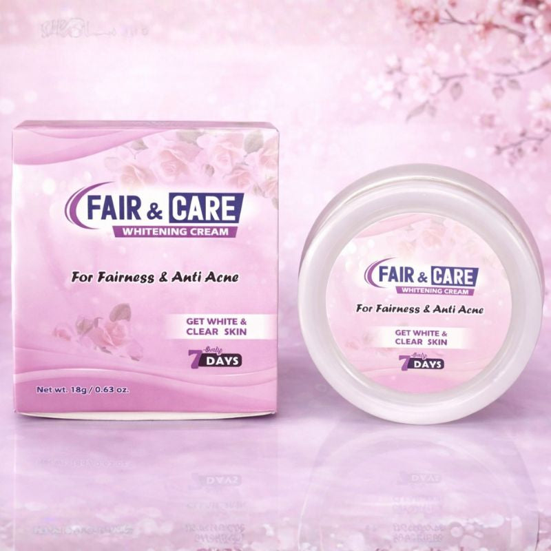 Fair & Care Whitening & Anti-Acne Cream | Get White, Clear & Glowing Skin in 7 Days | Brightening, Oil Control & Acne Care Face Cream